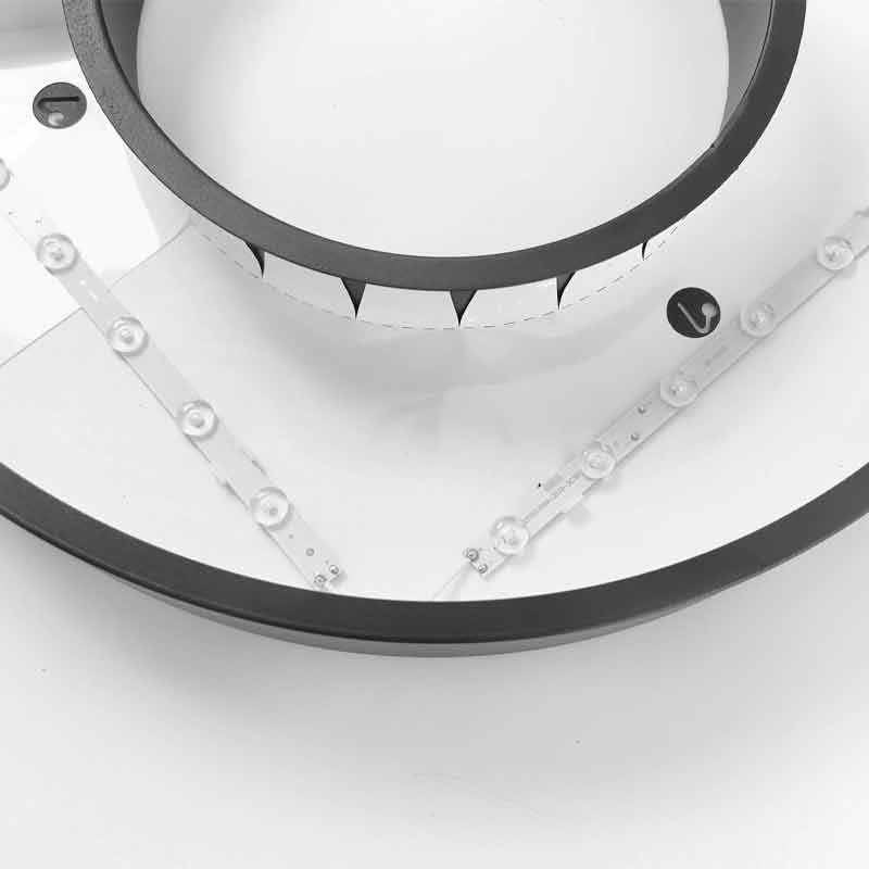 Aureon pendant ring light installation and canopy detail