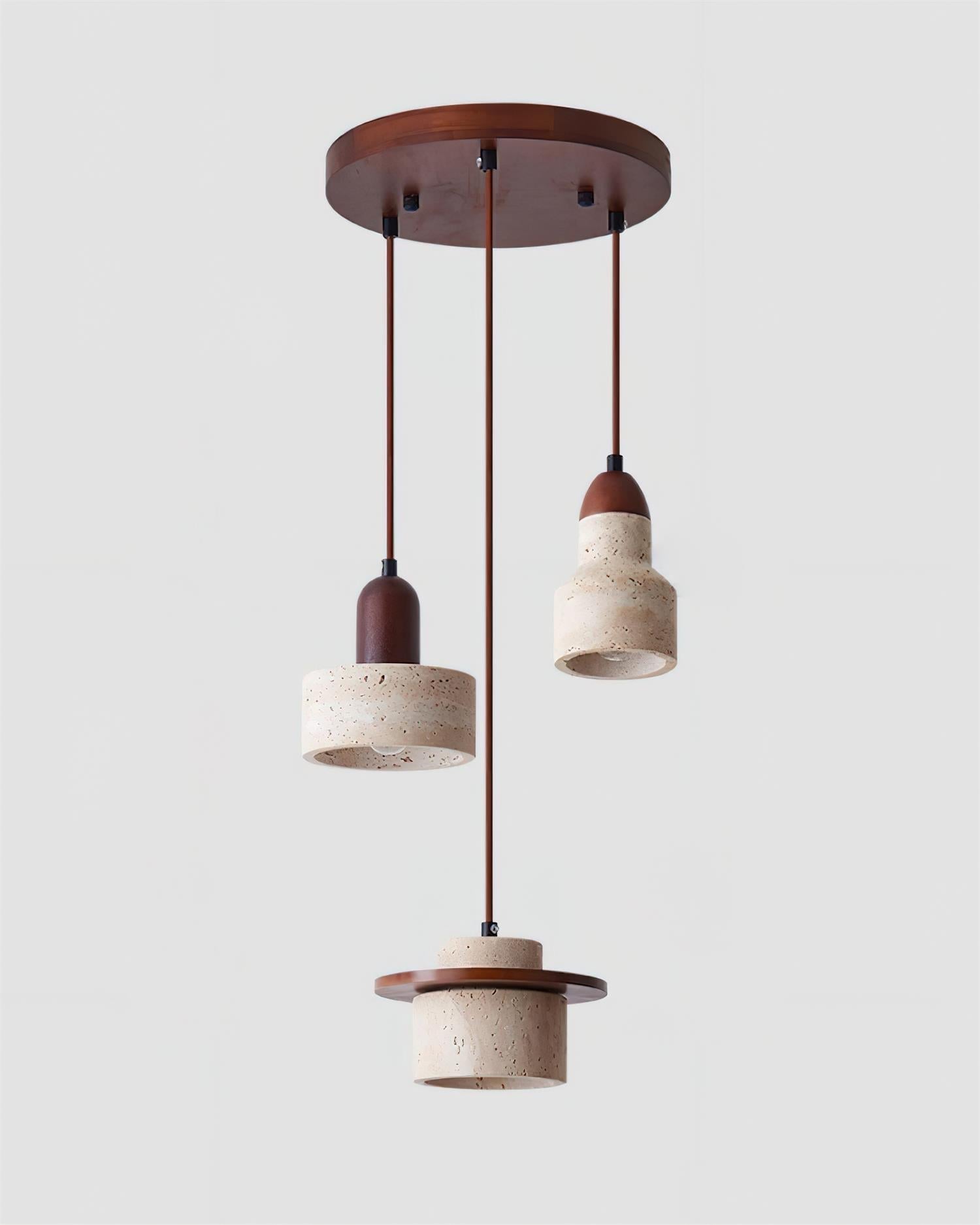 Selora Multi-Light Travertine Pendant Set