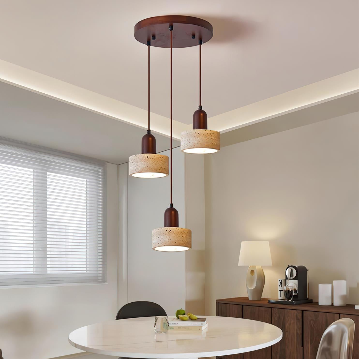 Selora Multi-Light Travertine Pendant Set