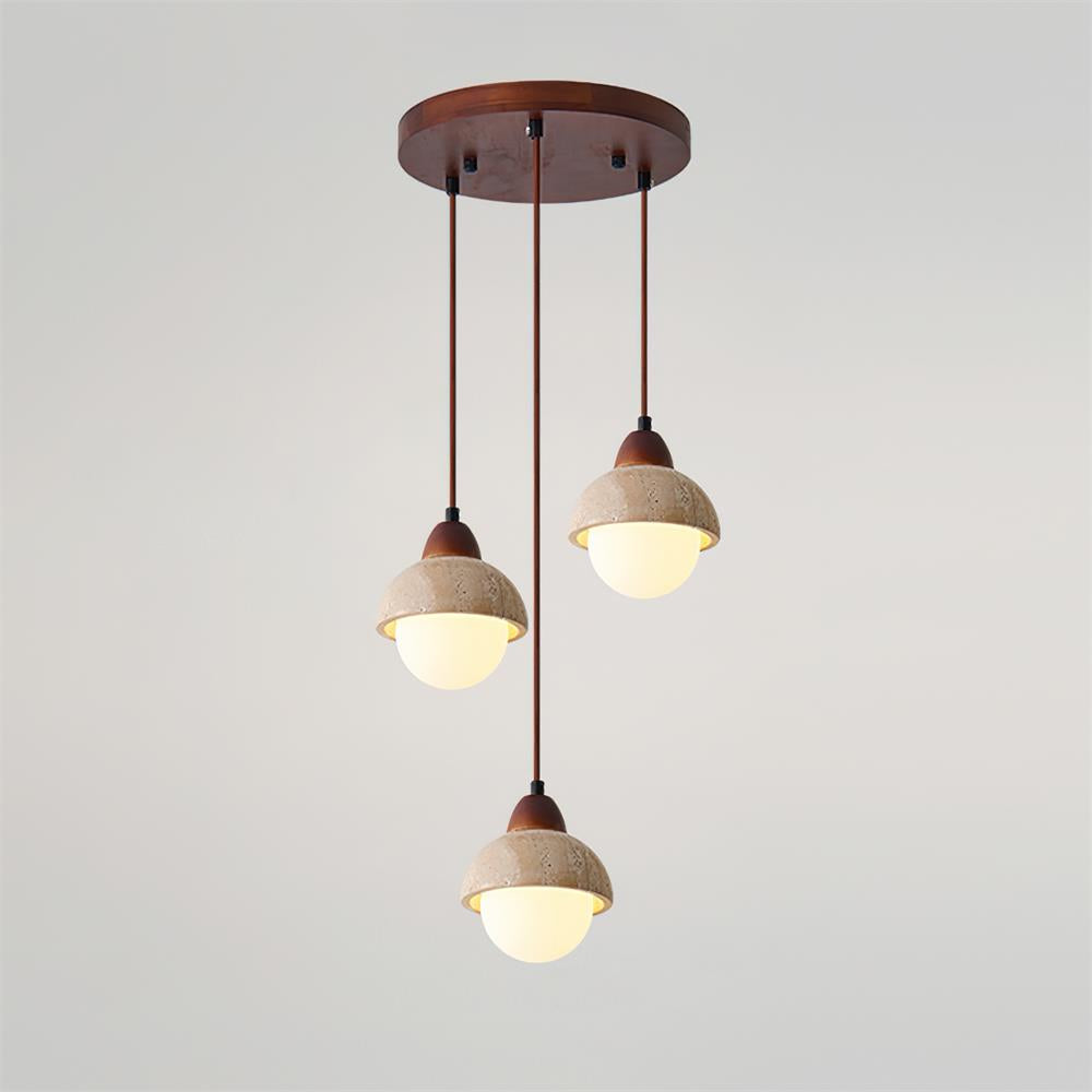 Selora Multi-Light Travertine Pendant Set