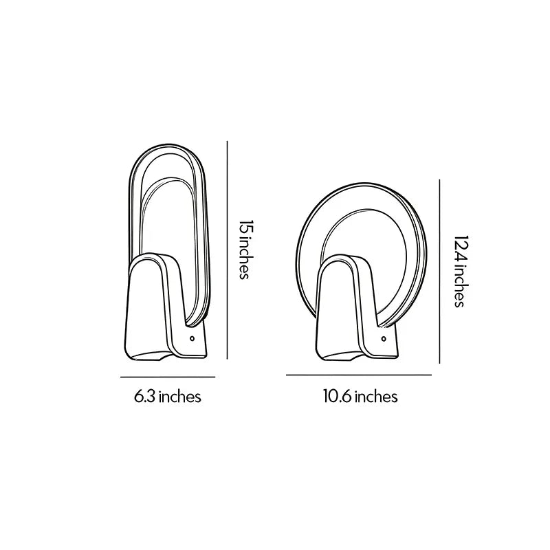 Dimension diagram showing oval and round variants of the Niva art deco glass wall sconce