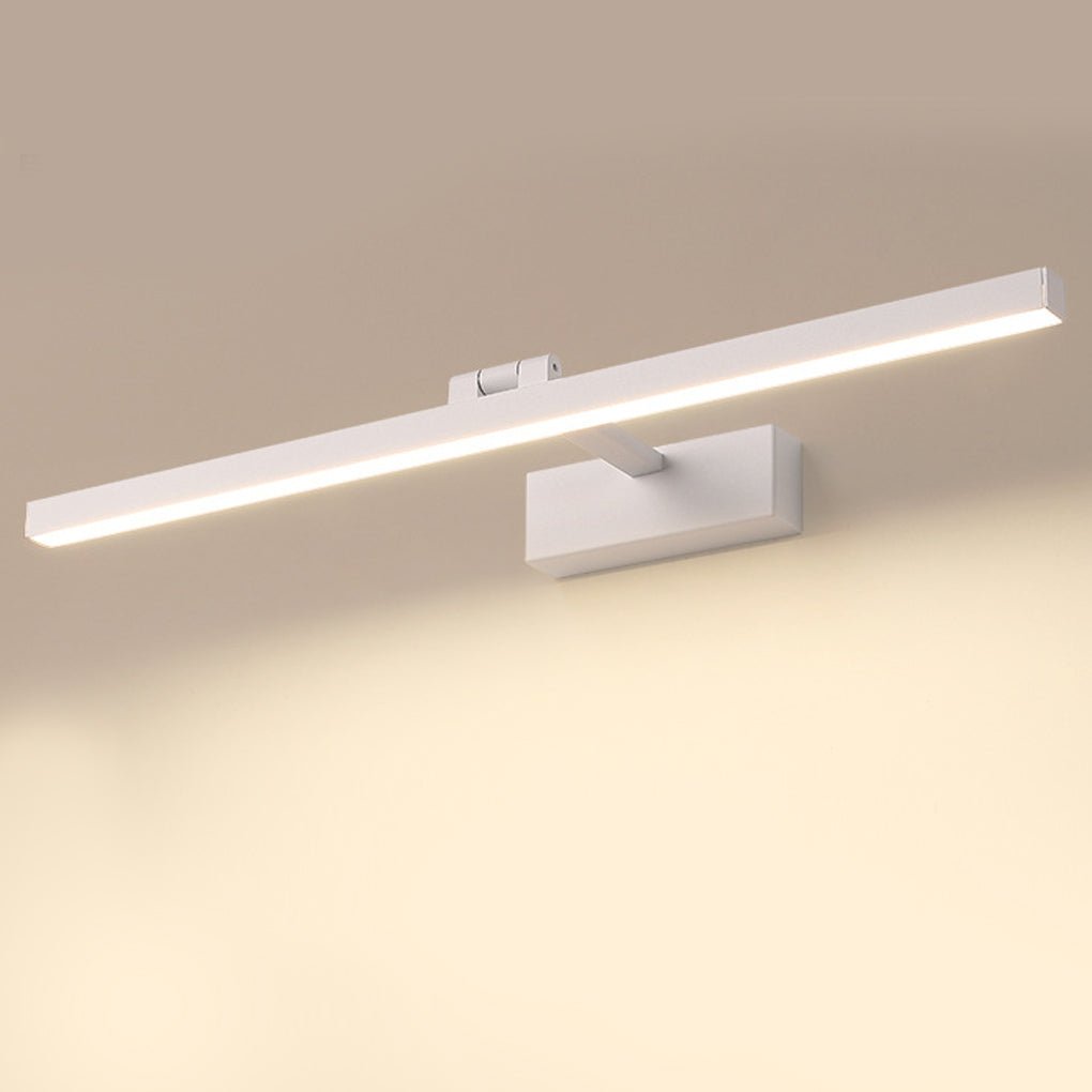 Energy-efficient LED bathroom vanity light with metal frame in white finish
