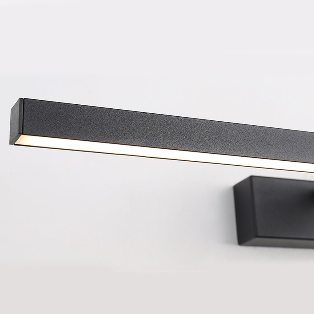 Long 43.3-inch LED bath bar vanity light above wide double bathroom mirror