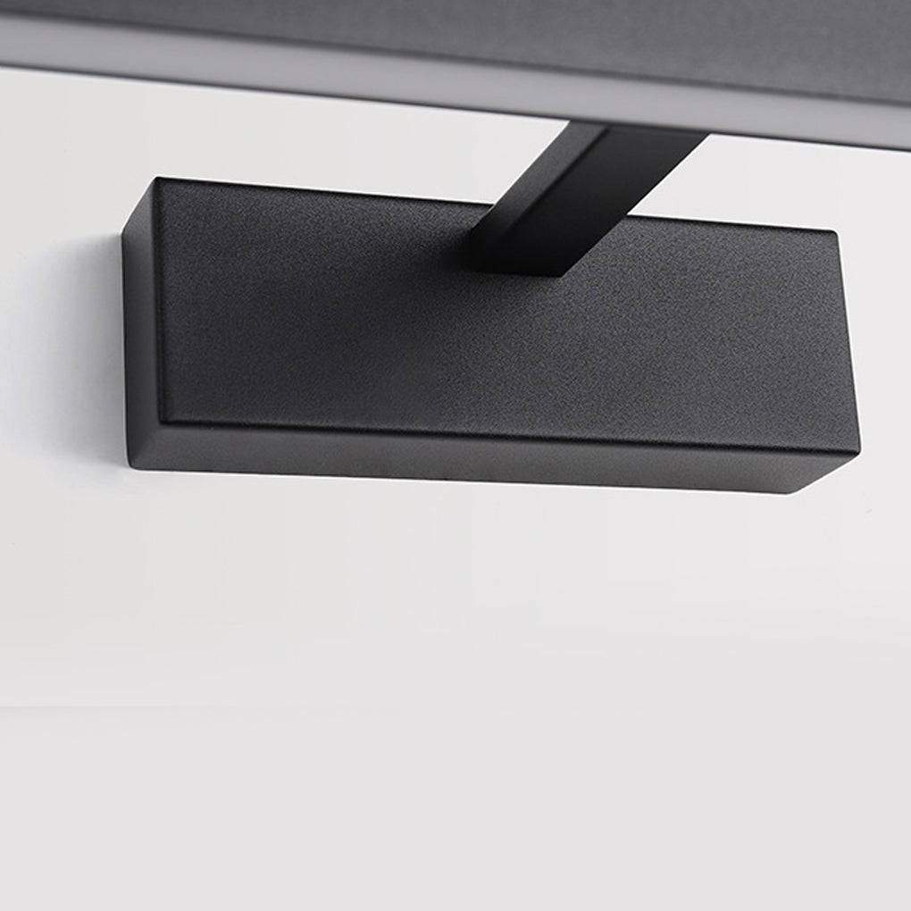 Viora LED bath bar vanity light in black finish above bathroom vanity mirror