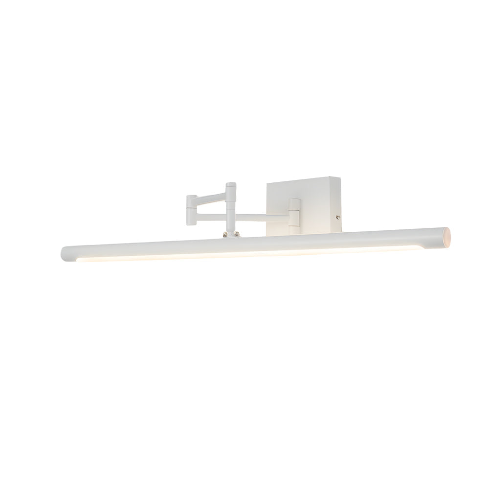 Viora LED vanity light in matte white finish, bathroom mirror wall light