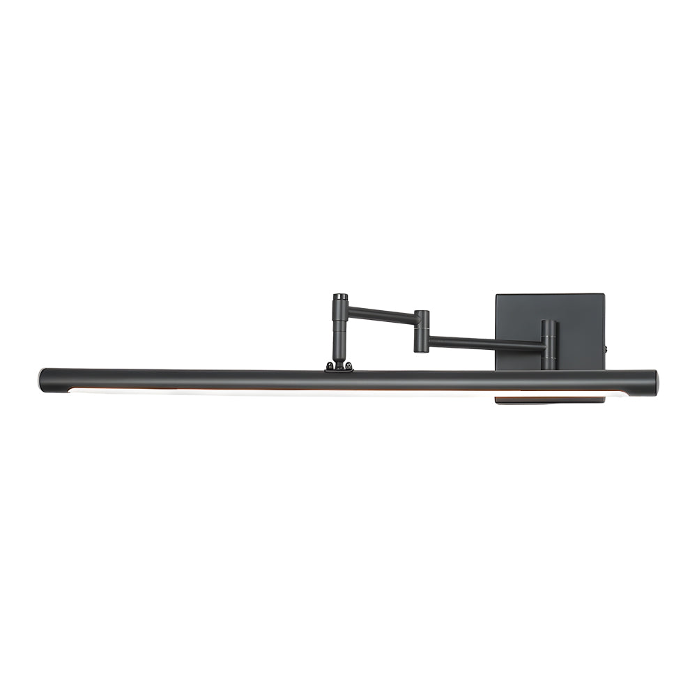 Side view of the Viora black linear LED vanity wall light