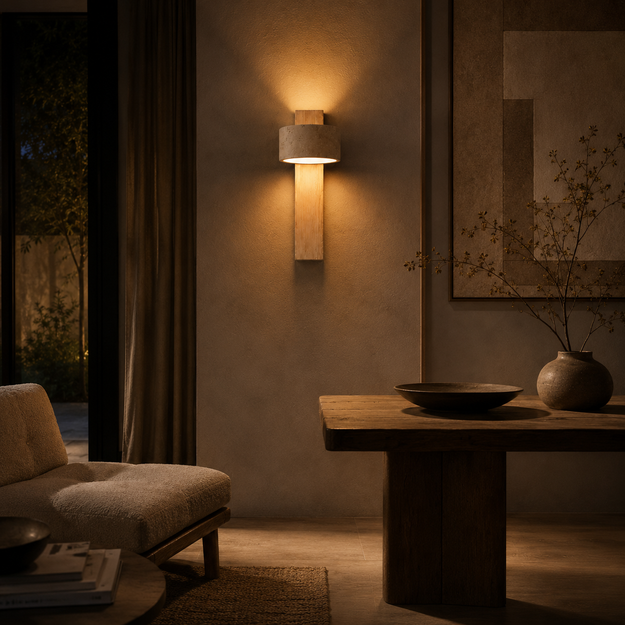 Aven Travertine Wall Light