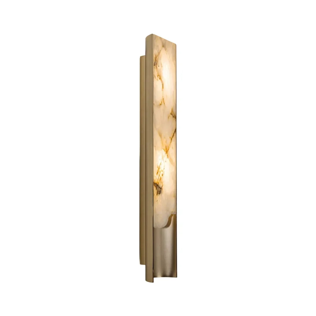 Niva narrow vertical marble wall sconce, modern stone wall light indoors