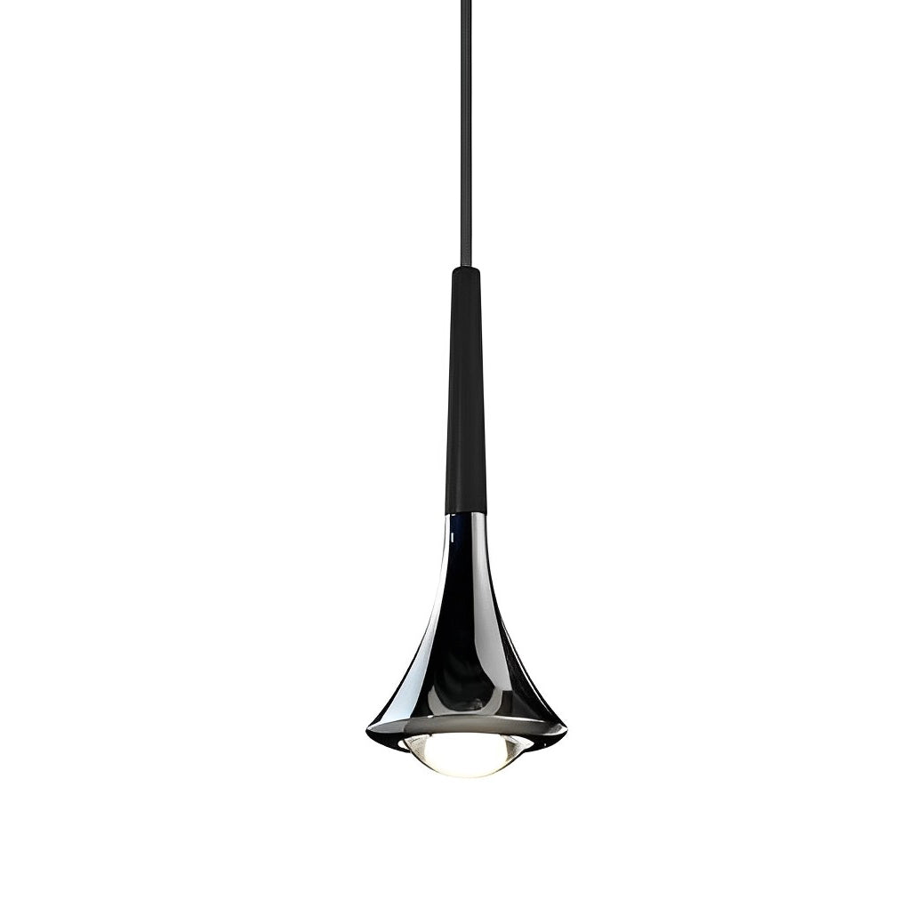 Aureon teardrop mini pendant light in matte black with adjustable cord, shown against a clean white background