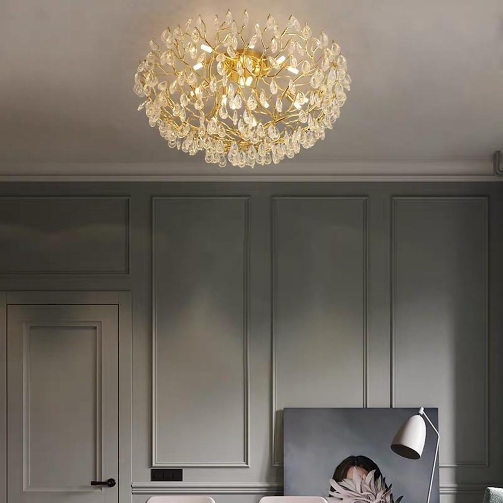 Auréline modern sputnik chandelier lit with warm white LED light