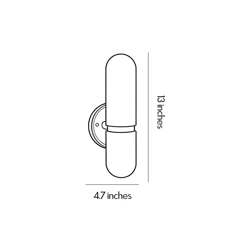Niva dual marble wall sconce dimension diagram showing height of 13 inches