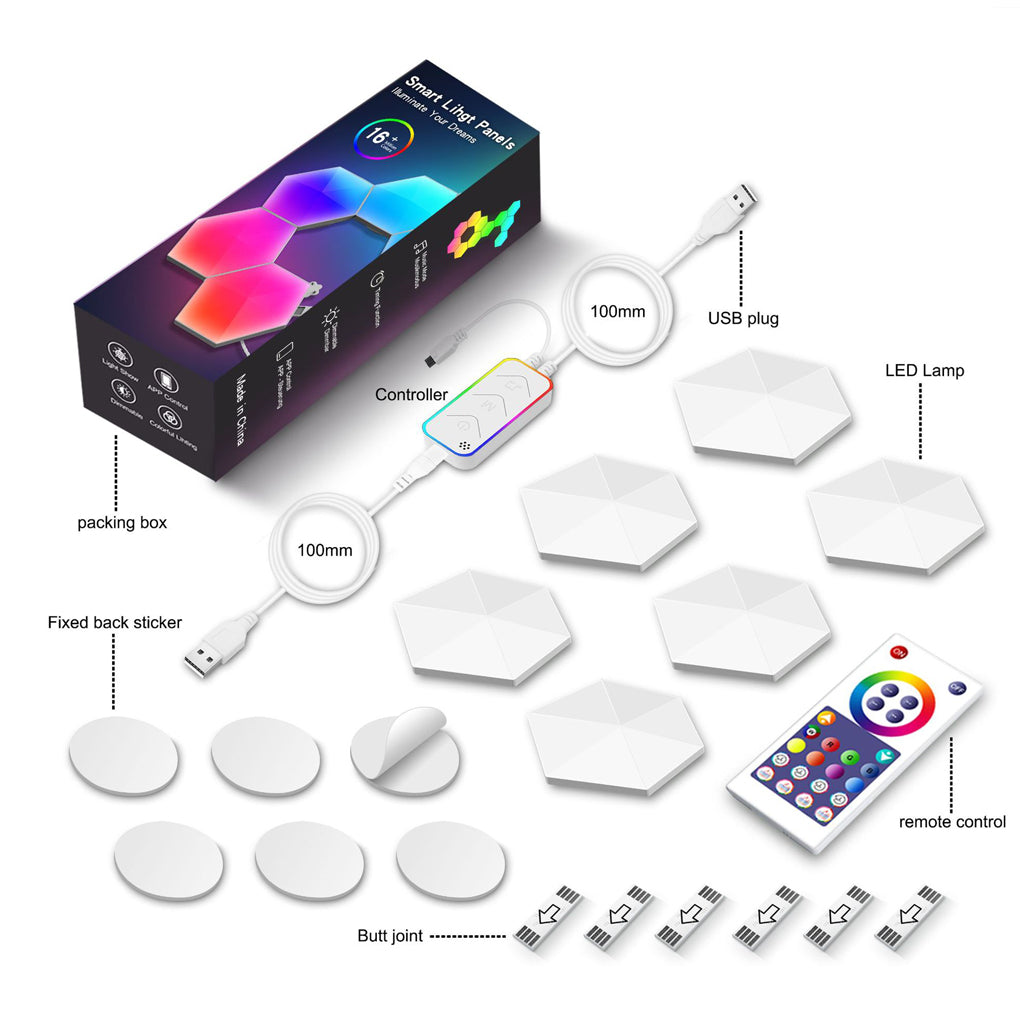 Alure hexagon LED wall light kit in retail packaging