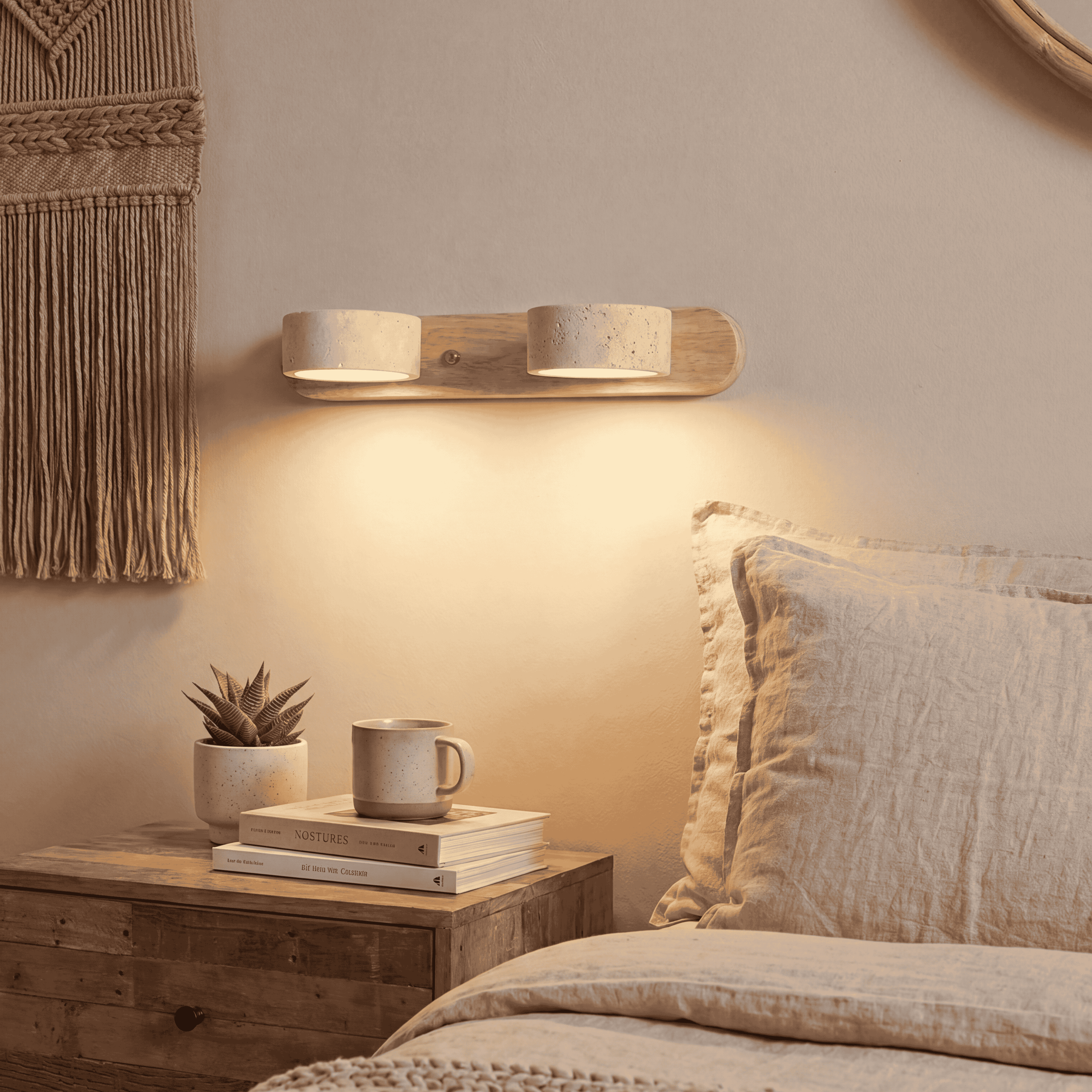 Akari Travertine Wall Sconce Light