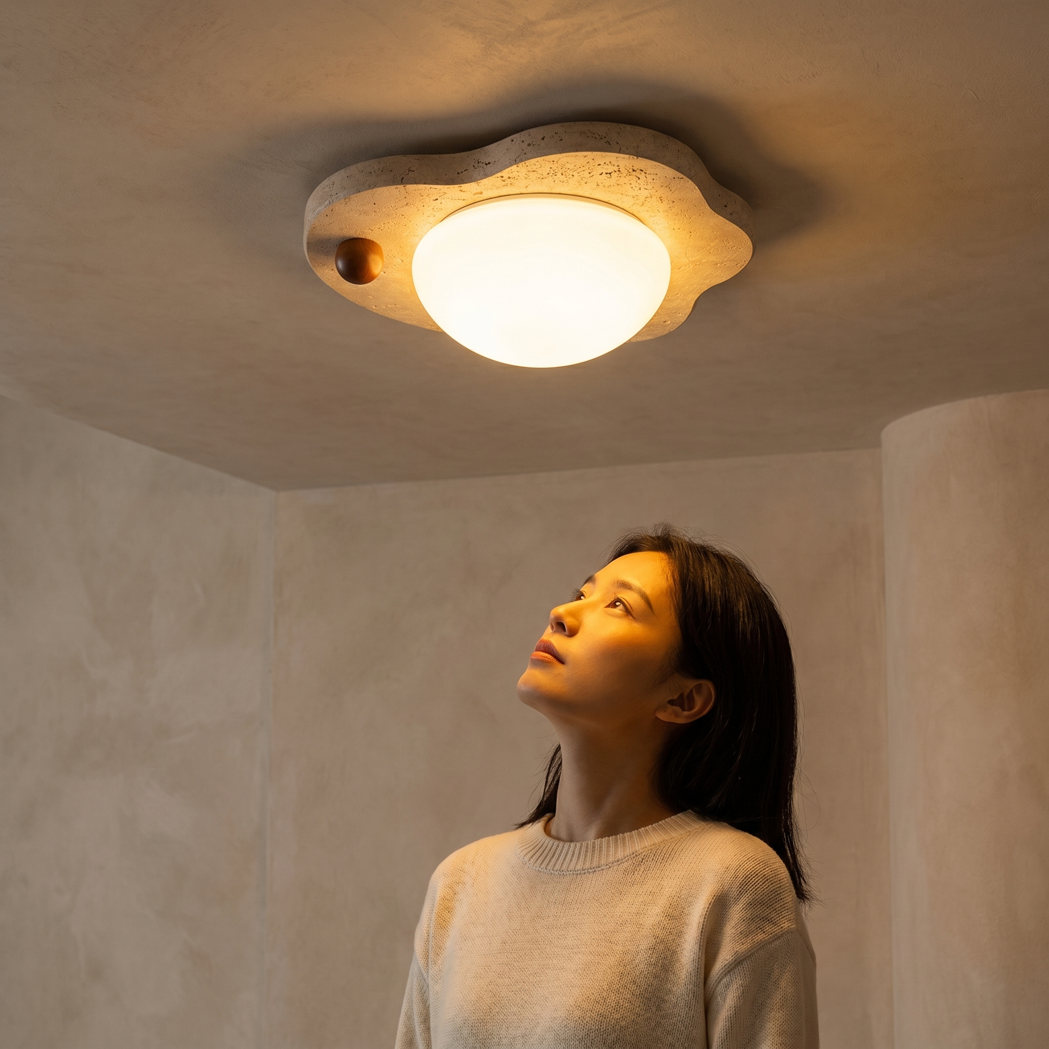 Elara Travertine Bloom Ceiling Light