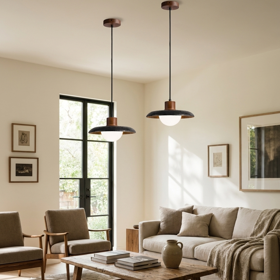 Celestine Stone Dome Pendant Light