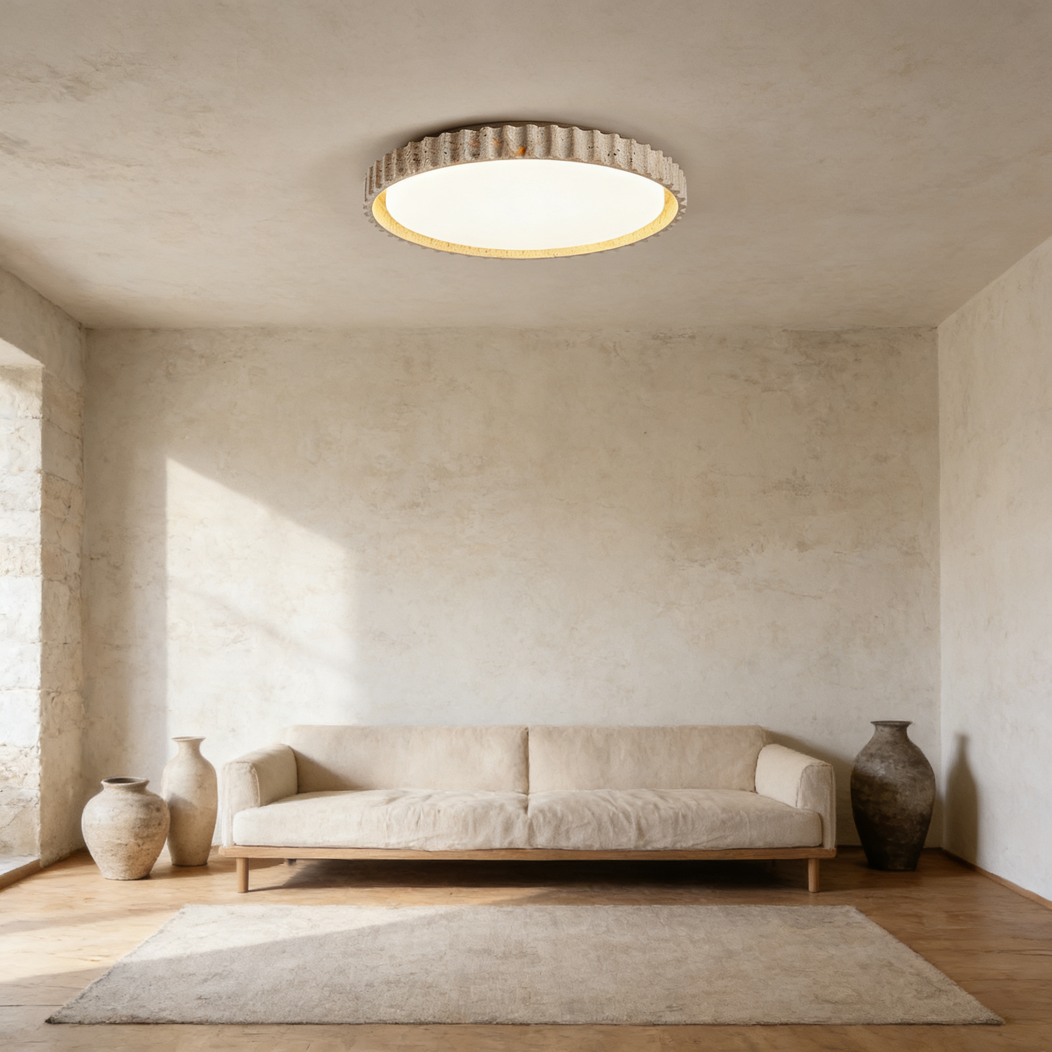 Mira Travertine Ring Ceiling Light