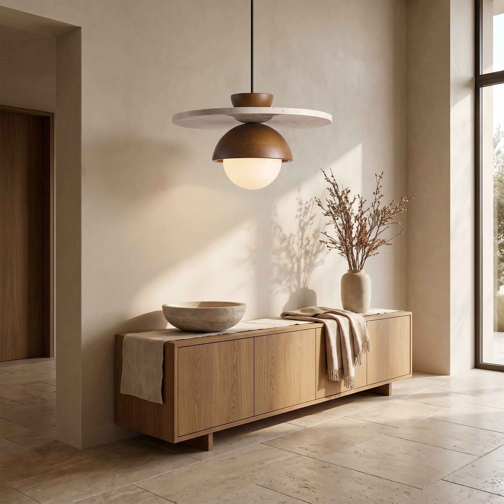 Arlo Travertine Pendant Light