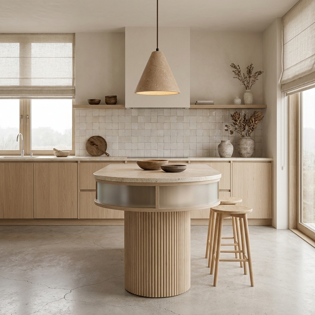 Valina Conical Travertine Pendant Light