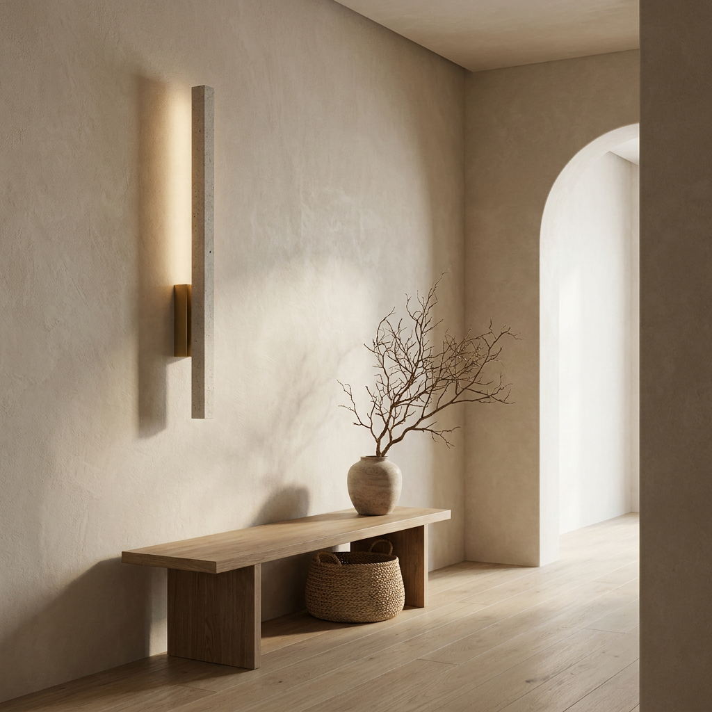 Elowen Slim Travertine Wall Lamp