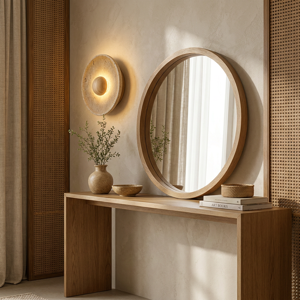 Solene Sun Travertine Wall Lamp
