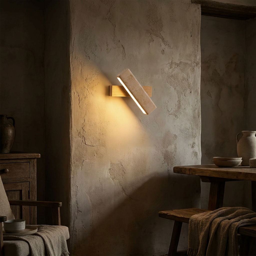Aurelia Travertine Rotating Wall Light