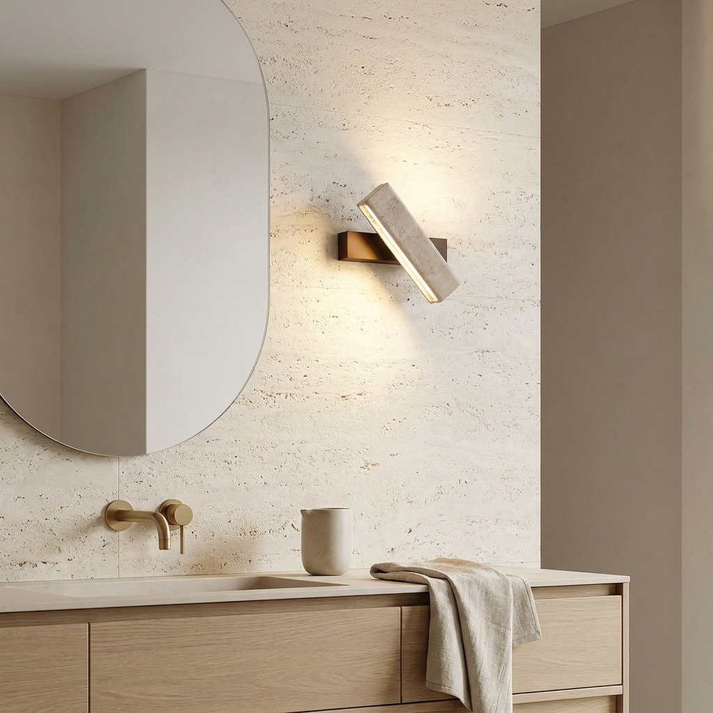 Aurelia Travertine Rotating Wall Light