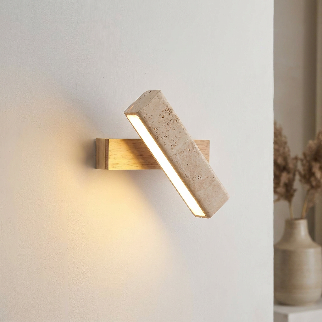Aurelia Travertine Rotating Wall Light