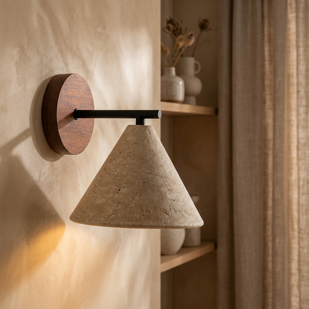 Linea Tapered Travertine Wall Light