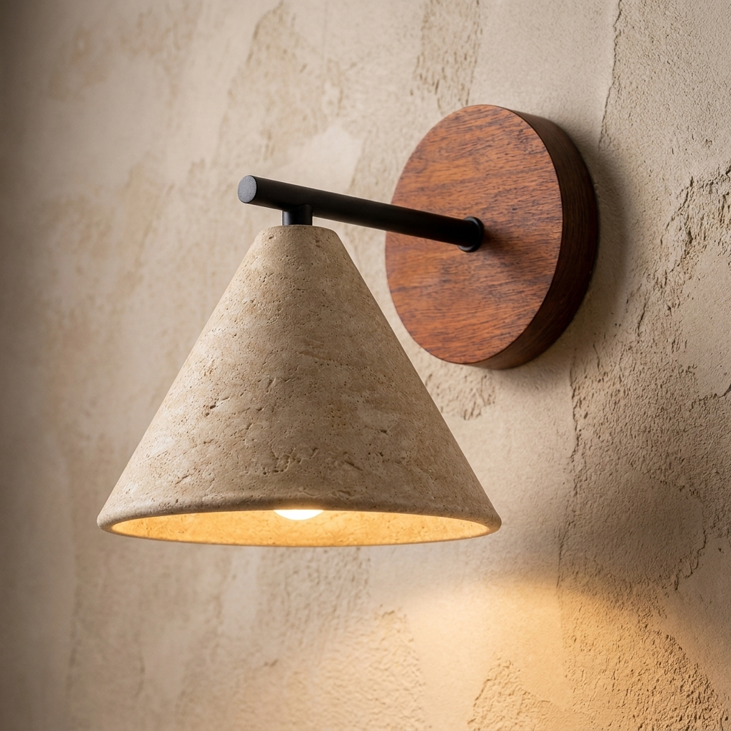 Linea Tapered Travertine Wall Light