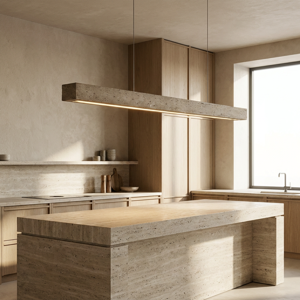 Nori Travertine Linear Pendant Light