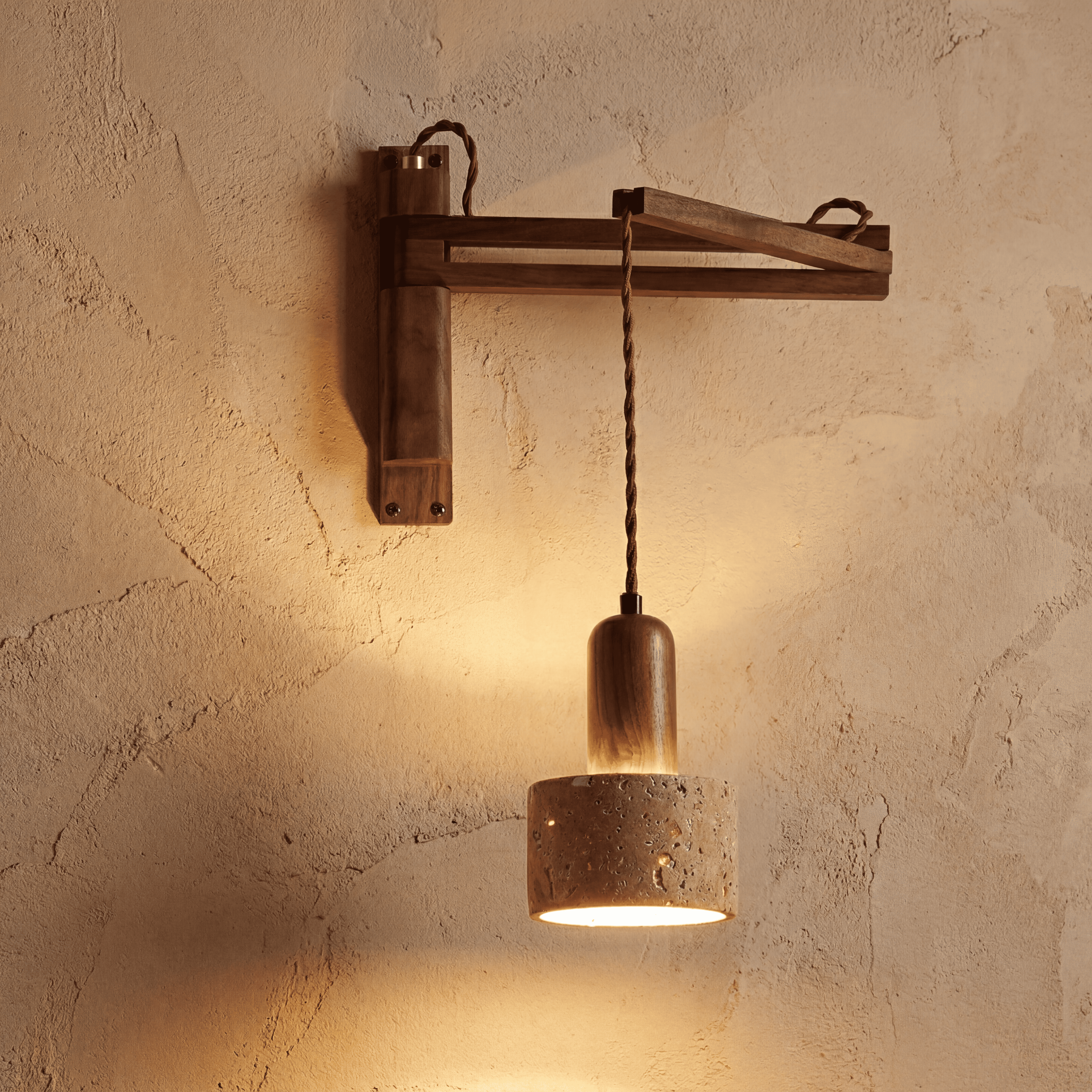 Sora Travertine Adjustable Wall Light