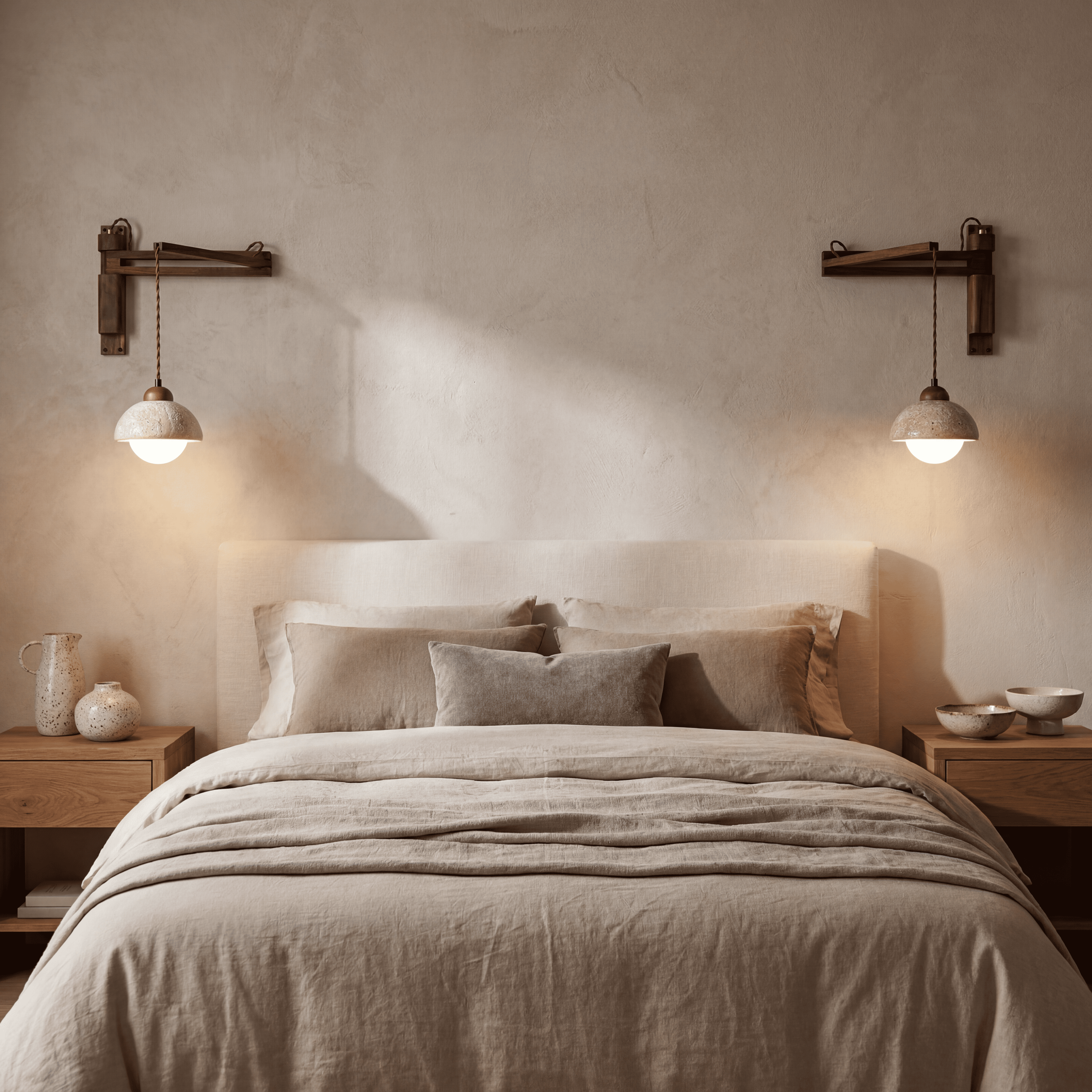Sora Travertine Adjustable Wall Light