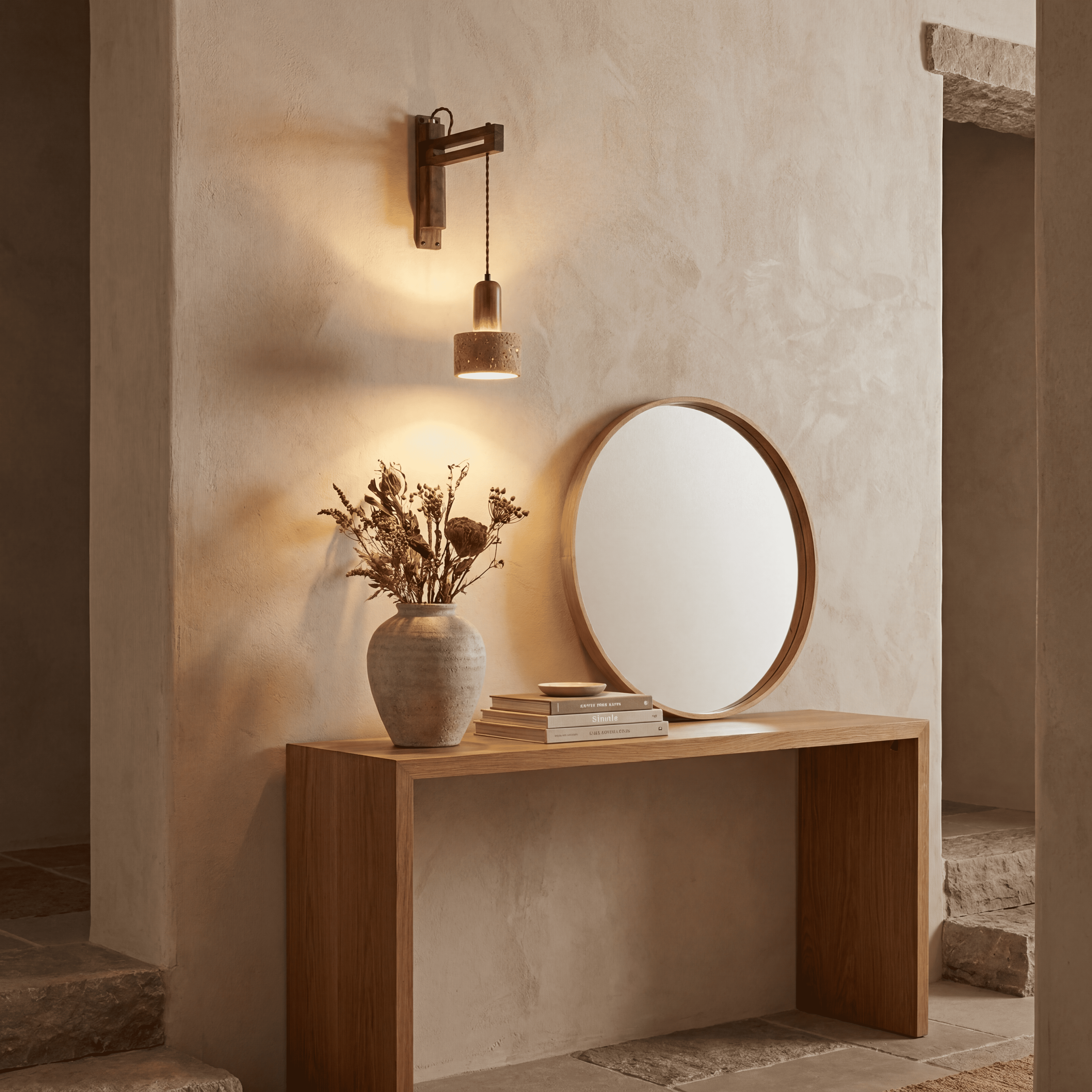 Sora Travertine Adjustable Wall Light