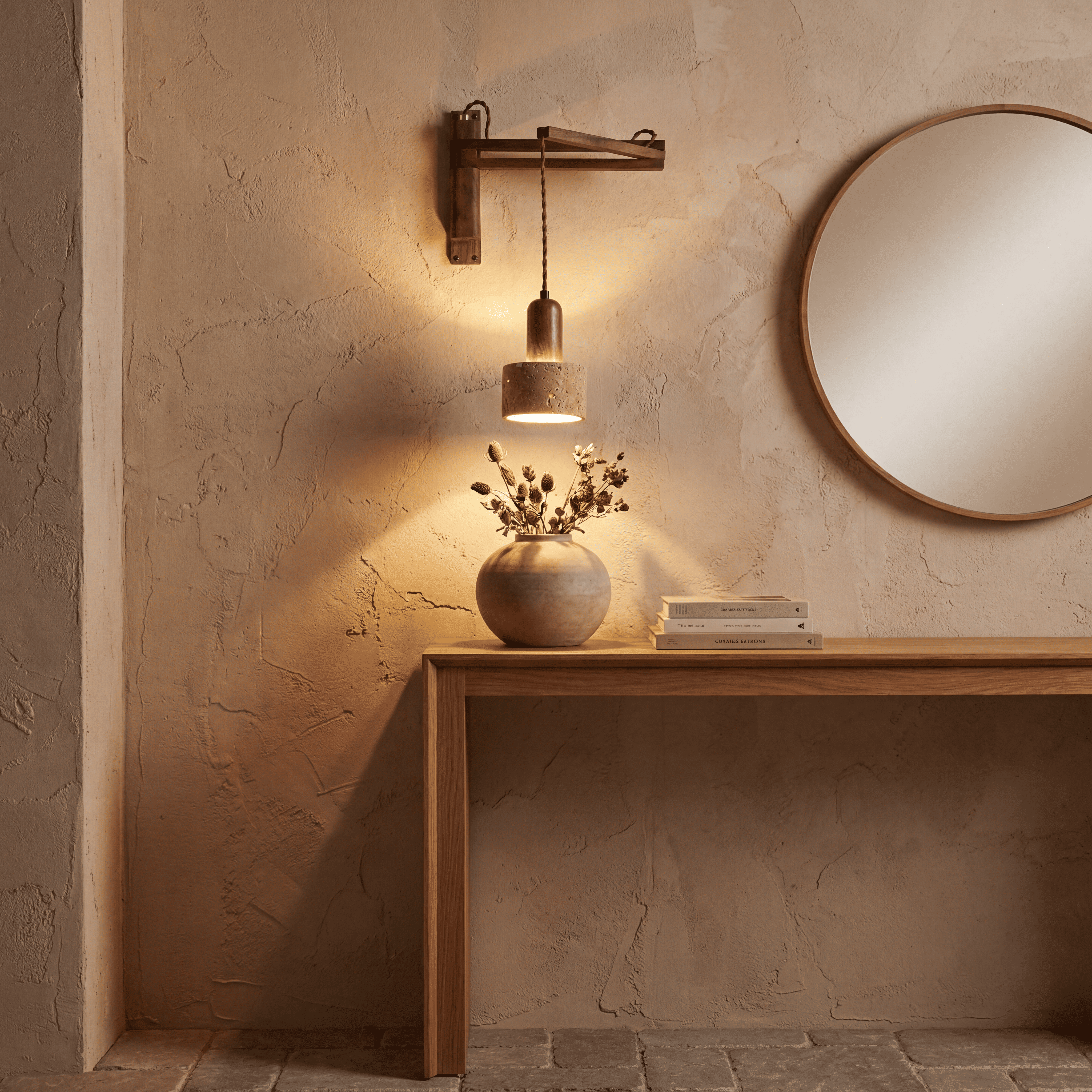 Sora Travertine Adjustable Wall Light