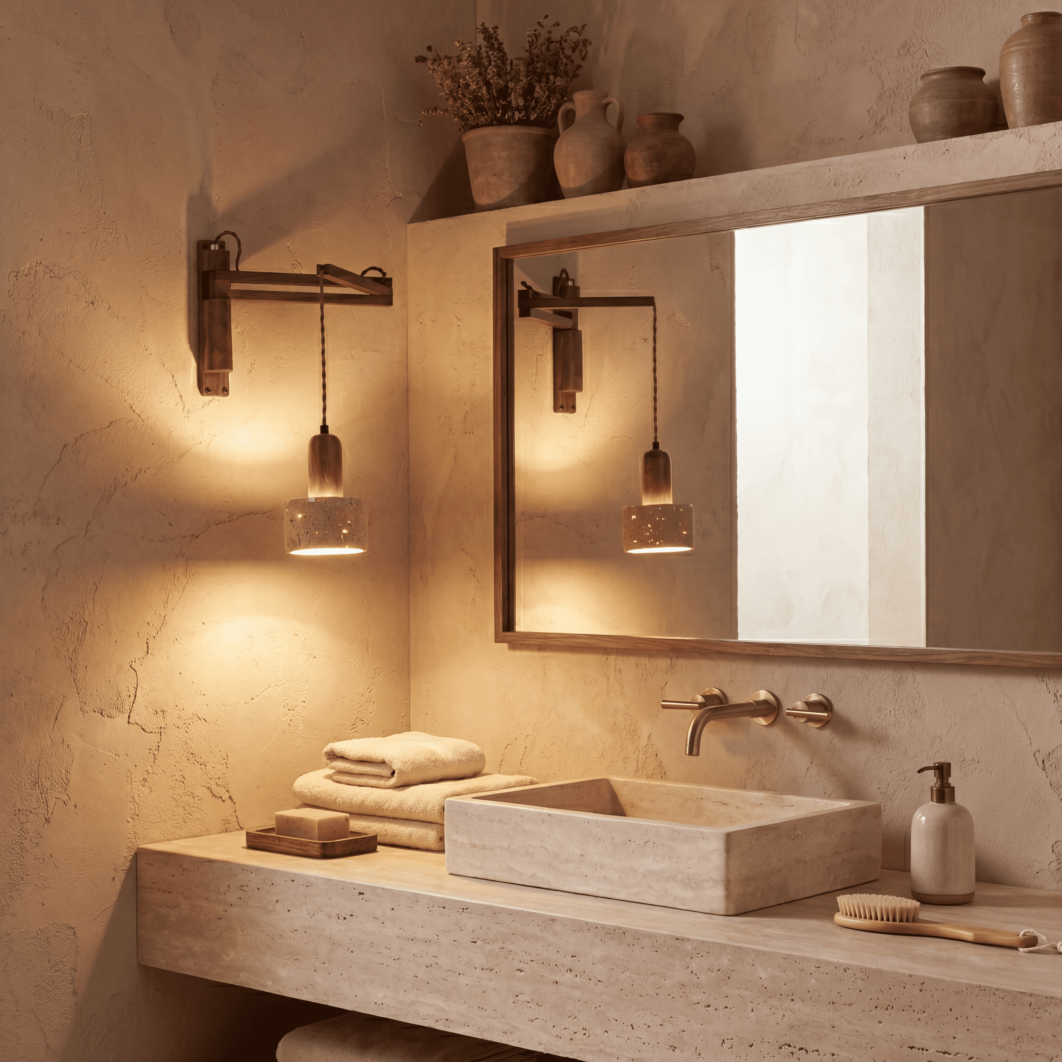 Sora Travertine Adjustable Wall Light