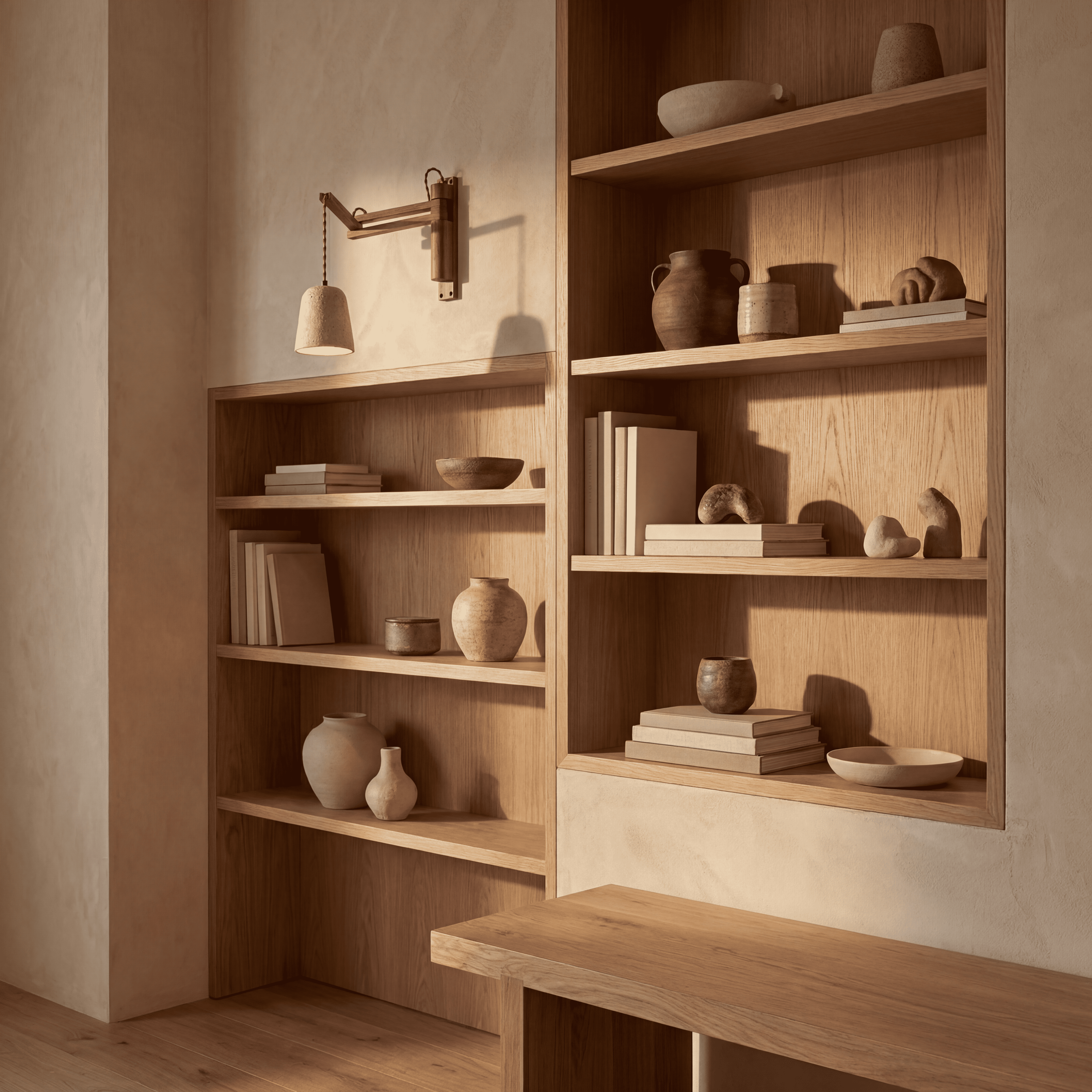 Sora Travertine Adjustable Wall Light