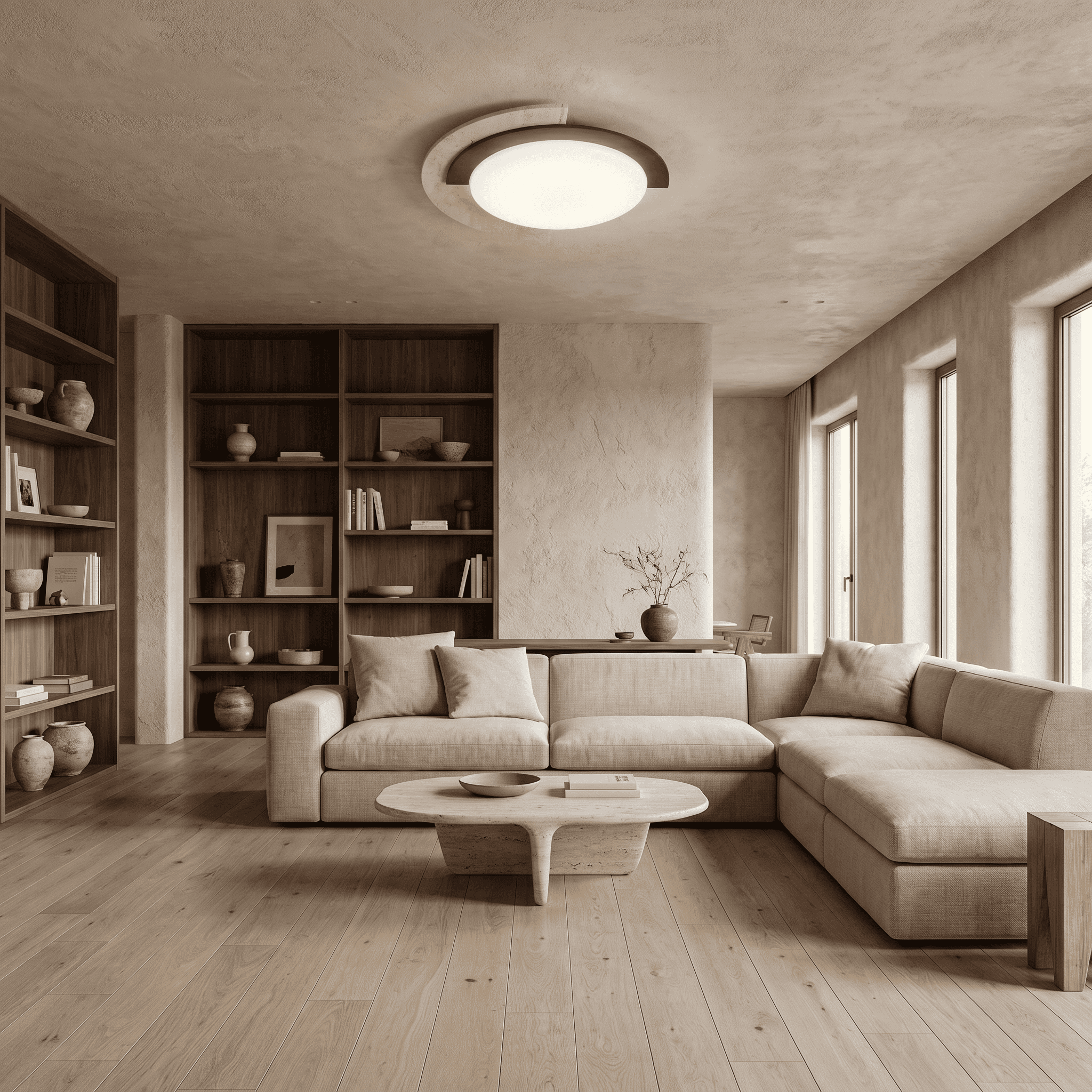 Aomi Travertine Ceiling Light