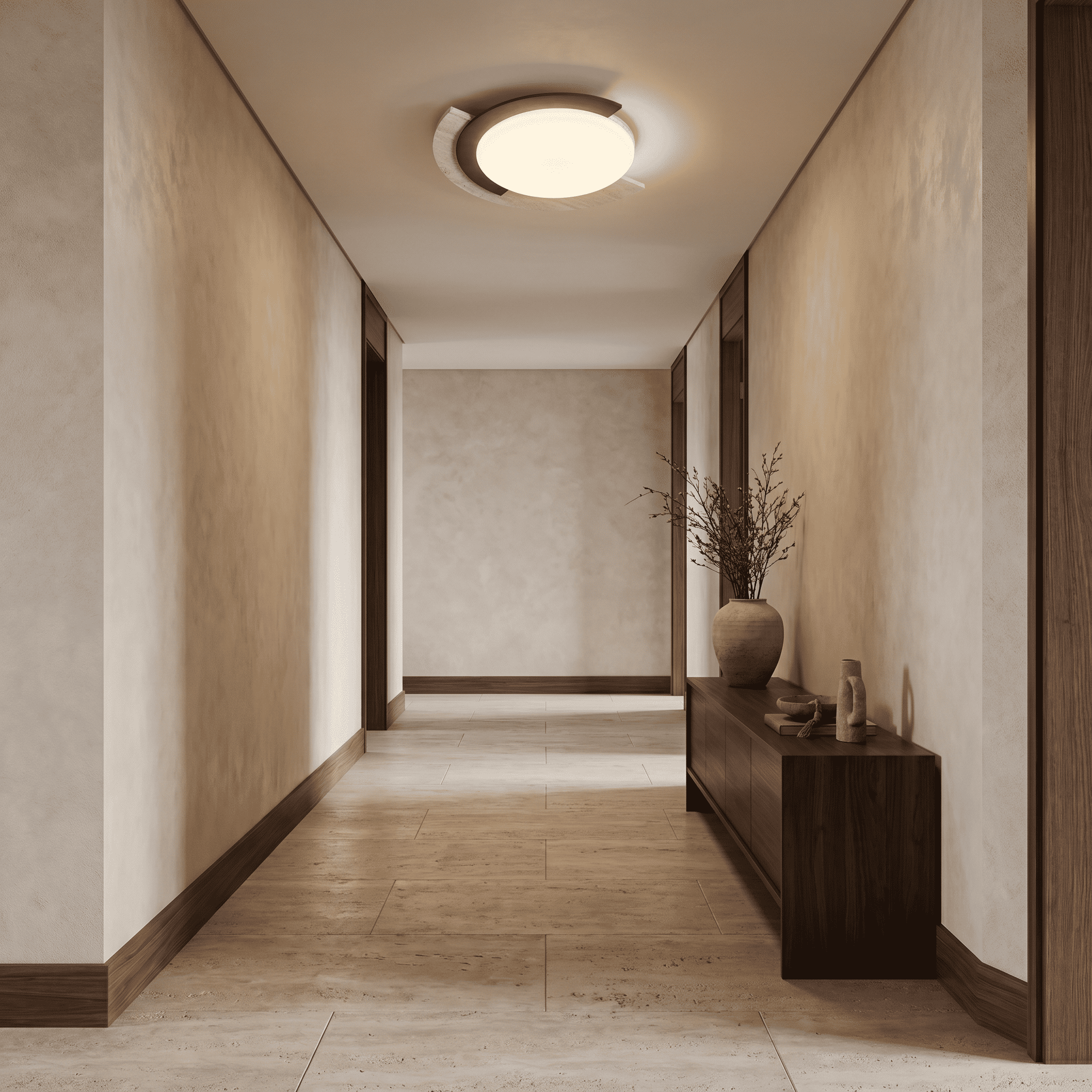 Aomi Travertine Ceiling Light