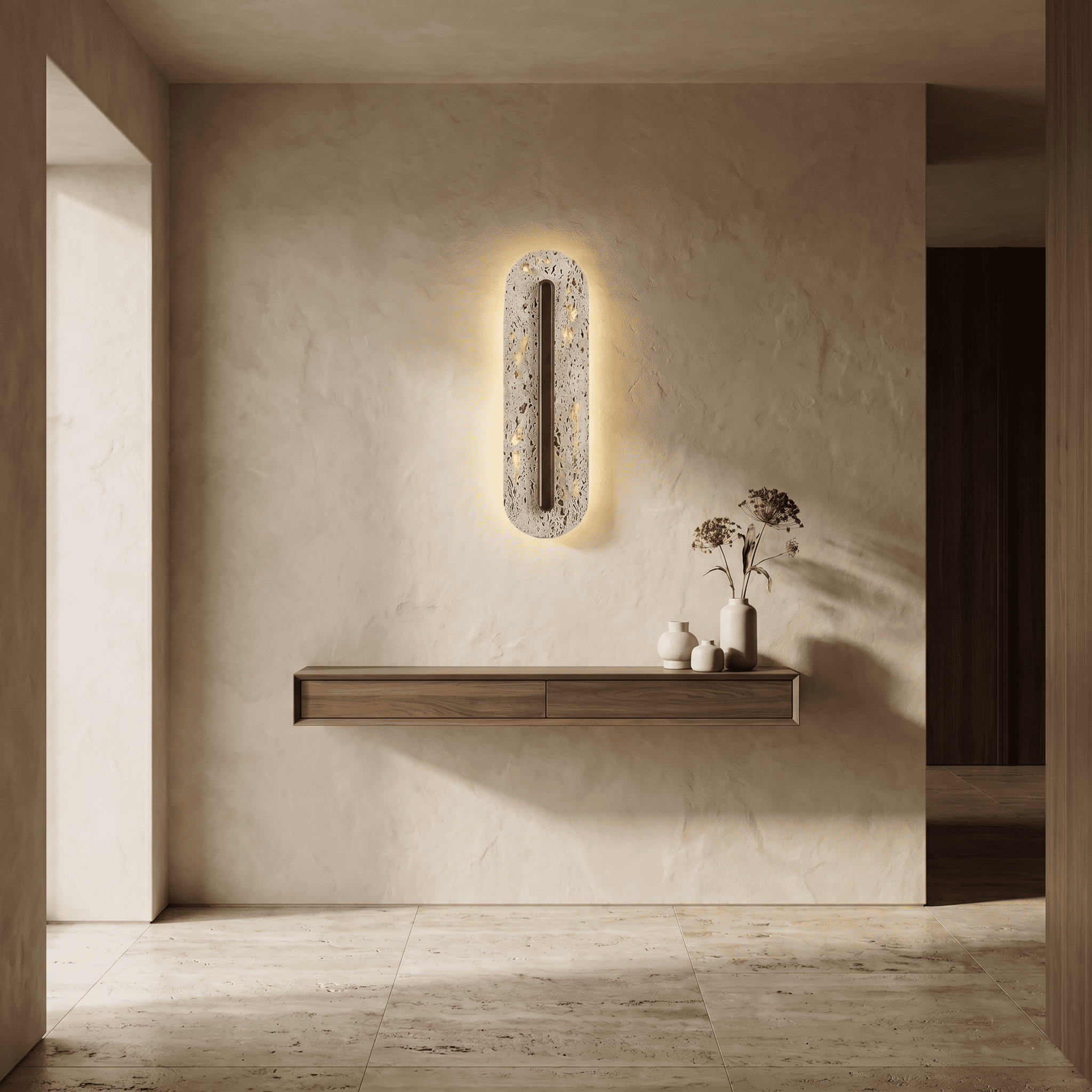 Neva Travertine Wall Light