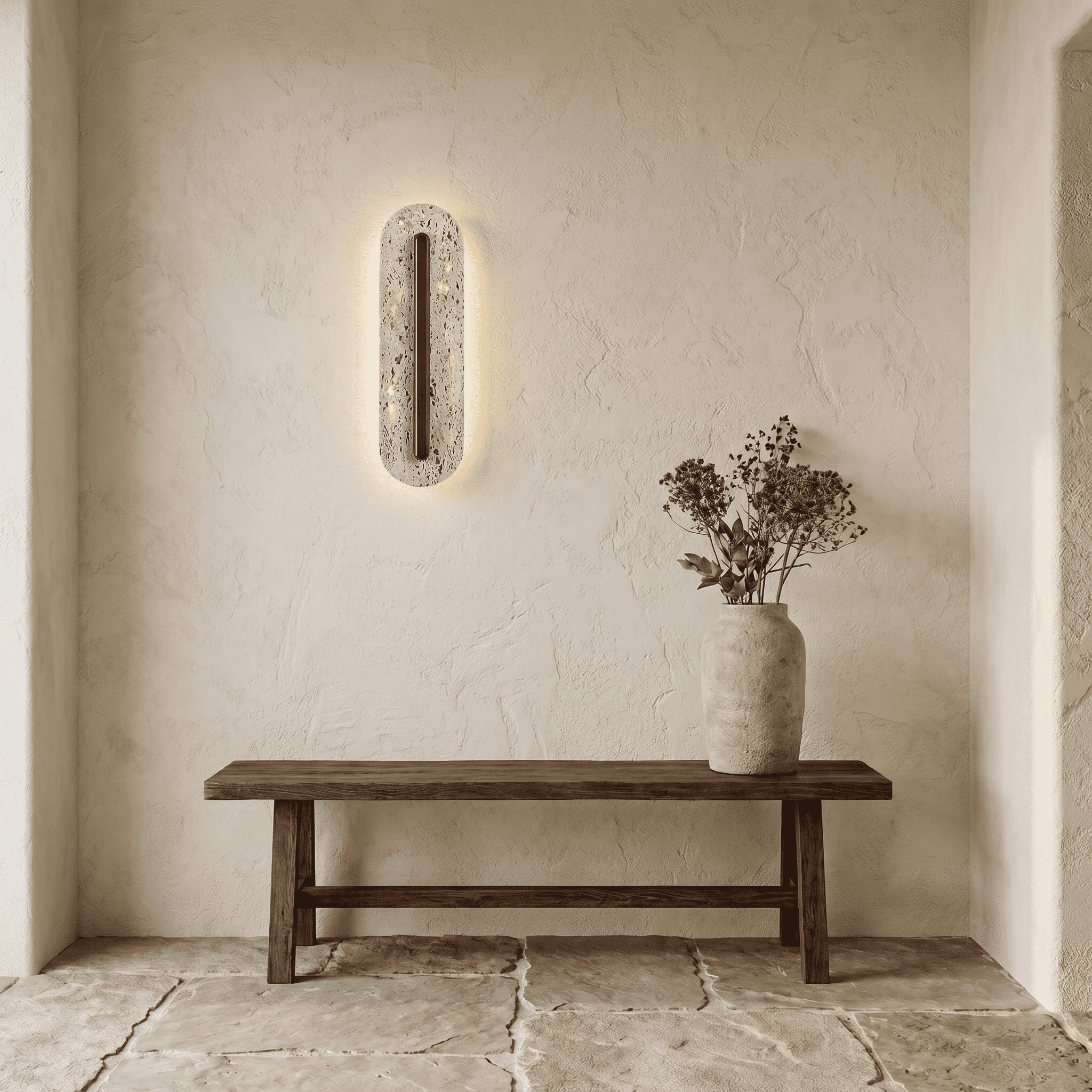 Neva Travertine Wall Light