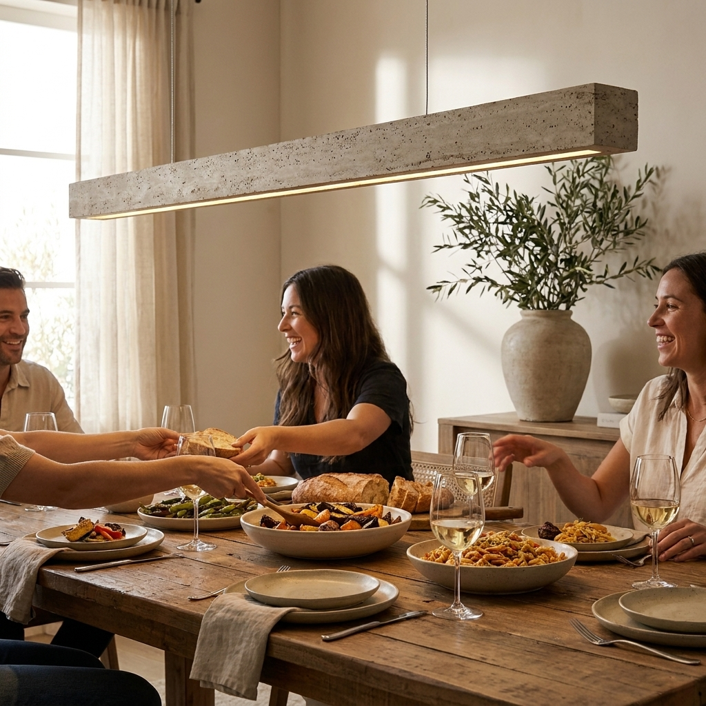 Nori Travertine Linear Pendant Light lifestyle