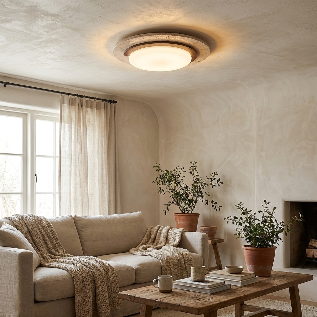 Aomi Travertine Ceiling Light lifestyle