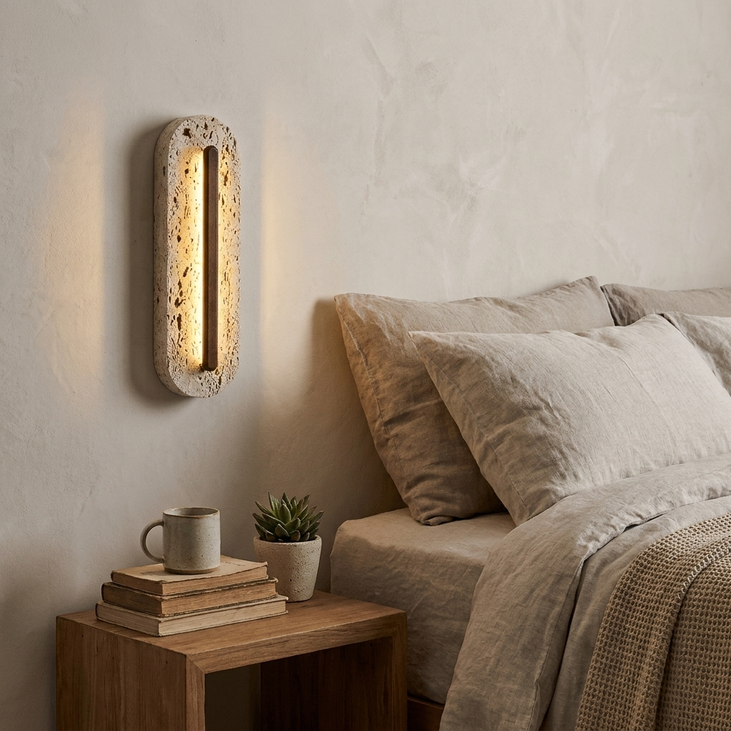 Neva Travertine Wall Light lifestyle