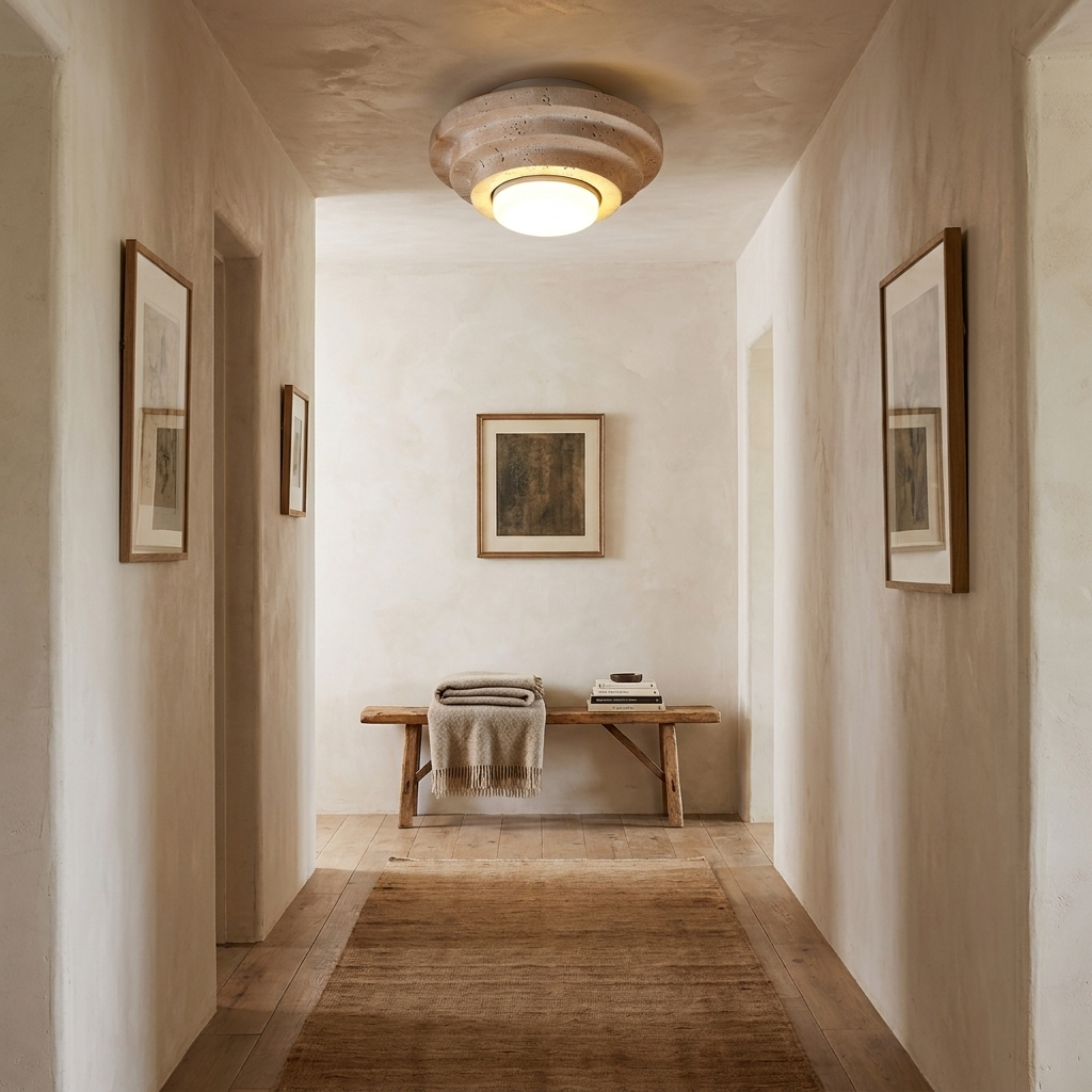 Tana Travertine Ceiling Light lifestyle