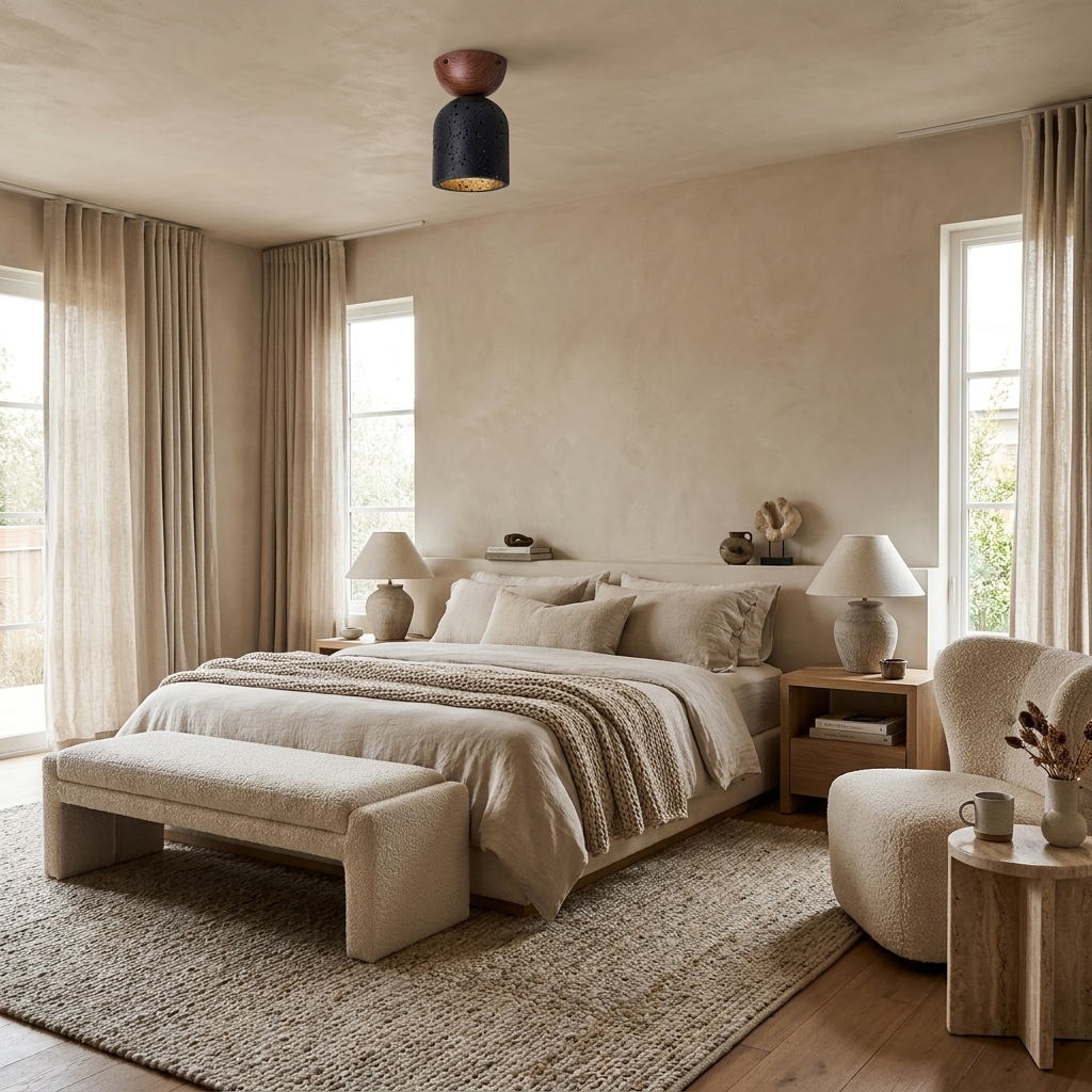 Vela Travertine Ceiling Light