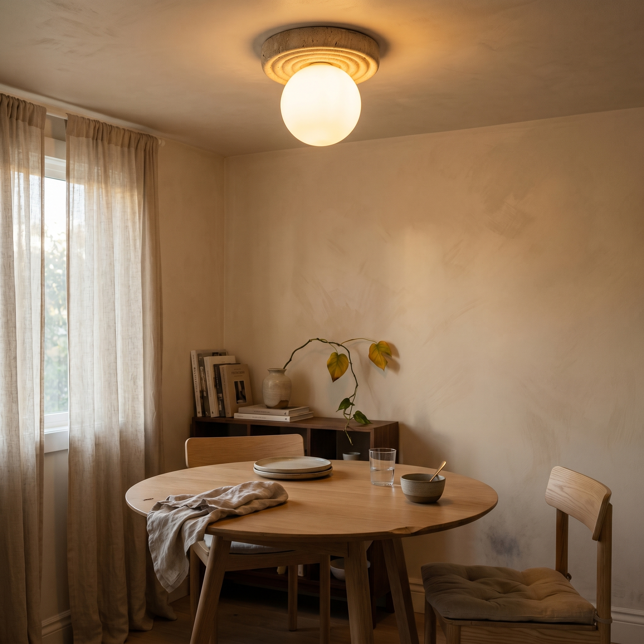 Emika Travertine Ceiling Light