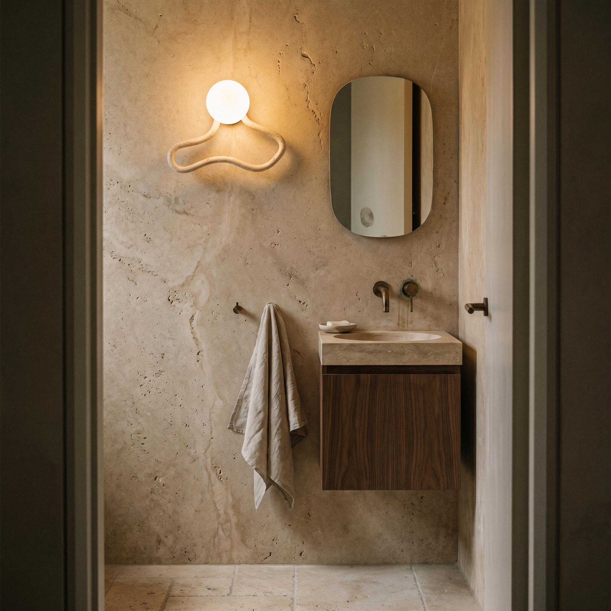 Toren Travertine Wall Light