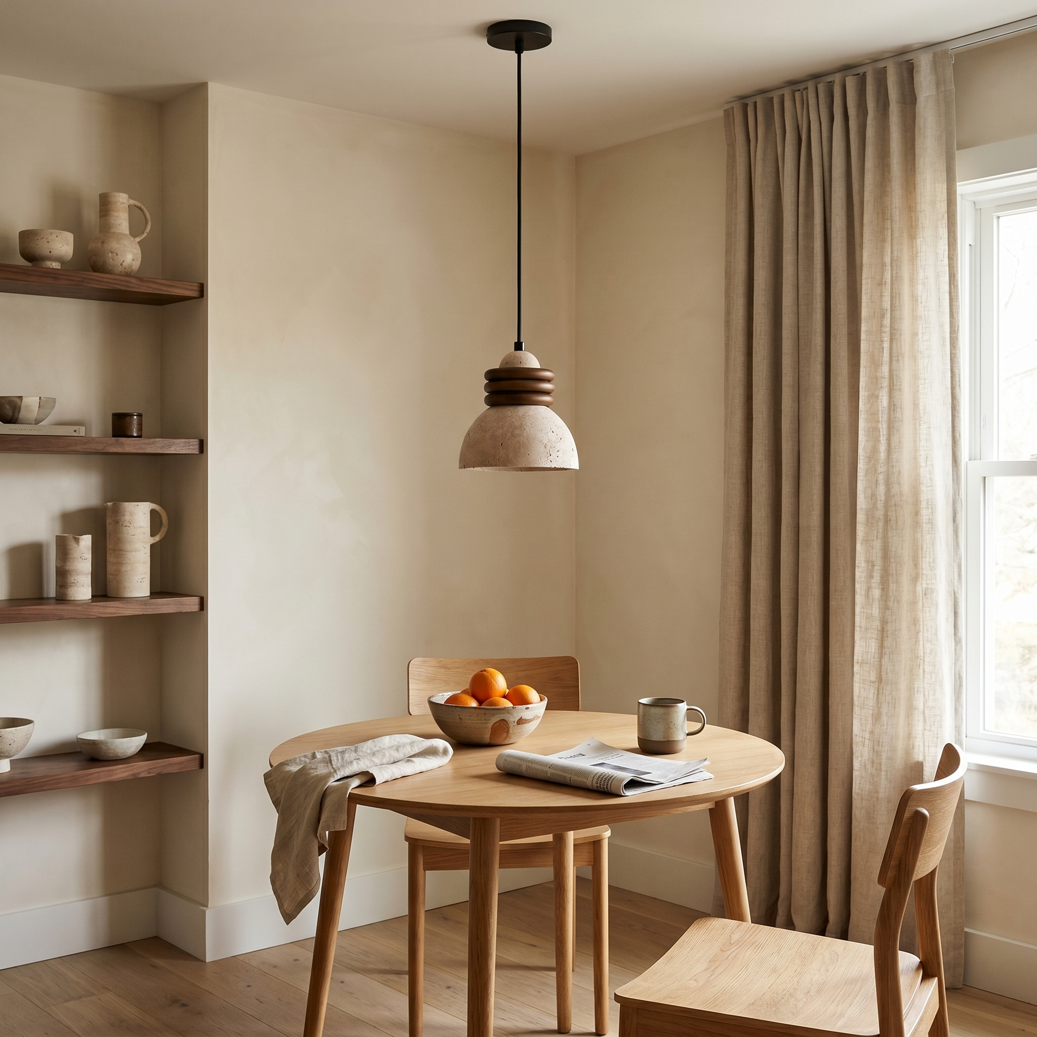 Ciroa Travertine Loop Pendant Light