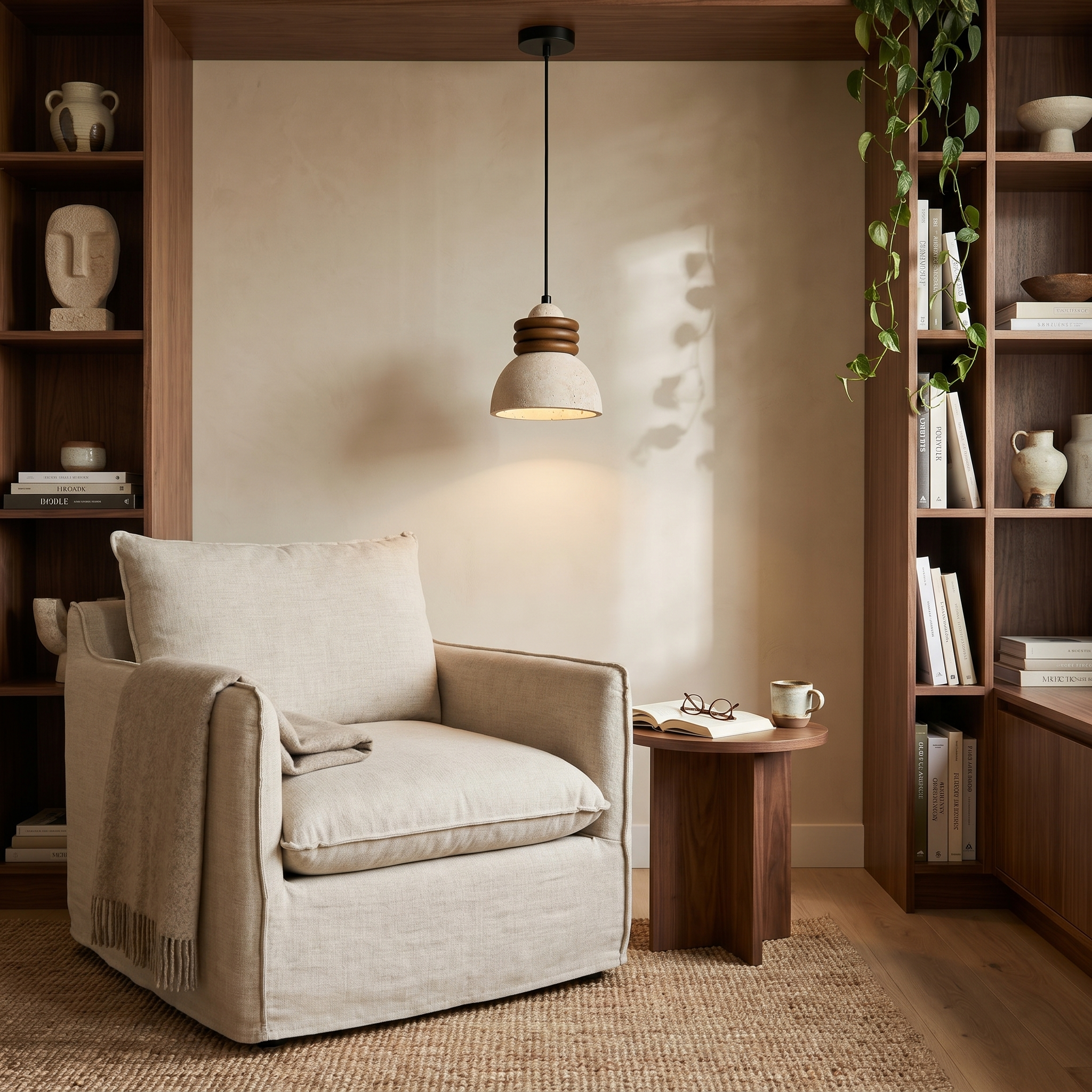 Ciroa Travertine Loop Pendant Light