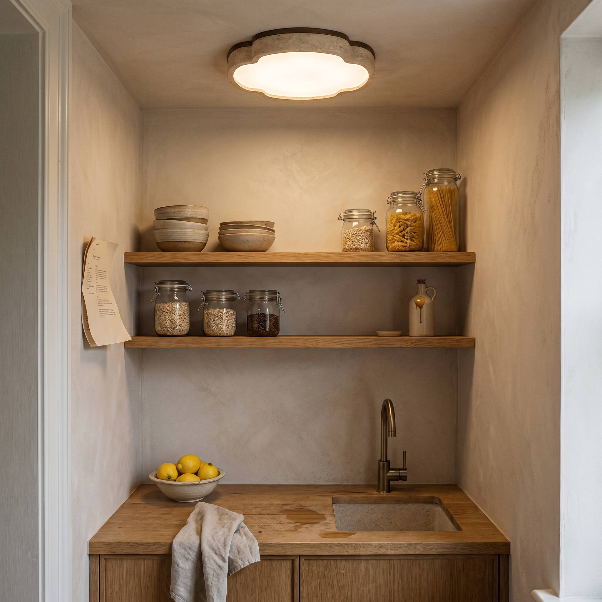Tsuki Travertine Ceiling Light